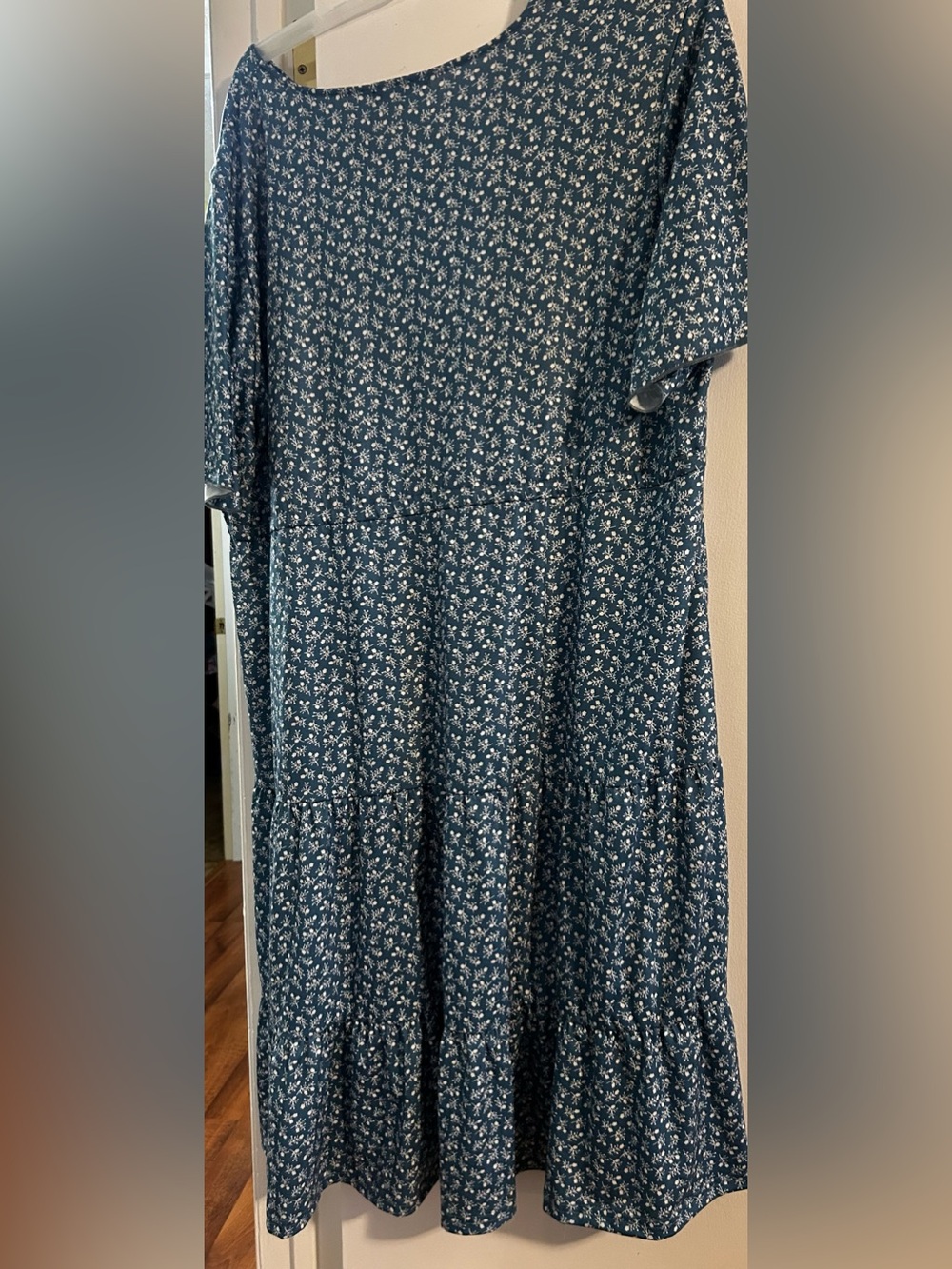 Blue Floral Tiered Dress - Picture 4 of 7